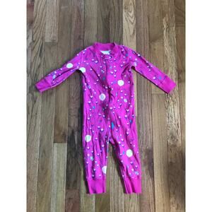 Hanna Andersson One Piece Organic Cotton Sleeper Pink with Bunnies and Balloons